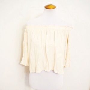 Astr blush pink off shoulder top m